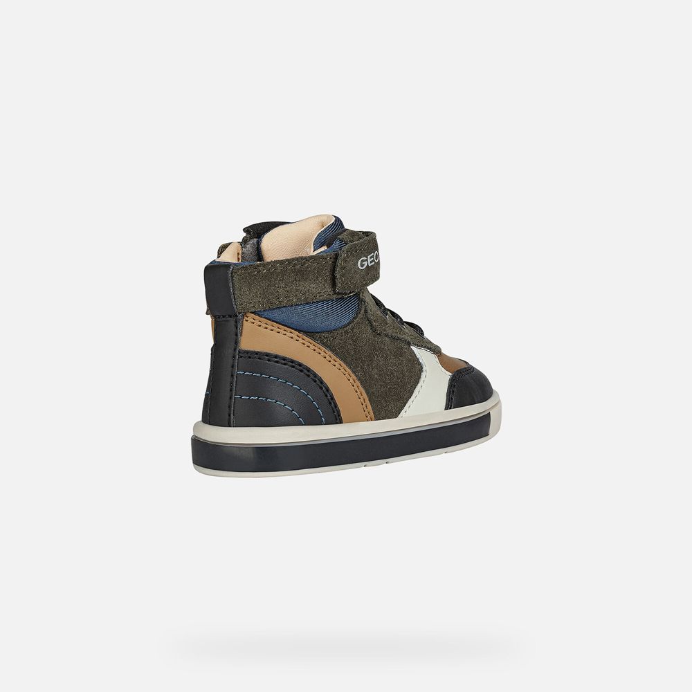 Geox Sneakers Black/Olive Trottola Boy - Geox Baby Shoes - XTGMQP421